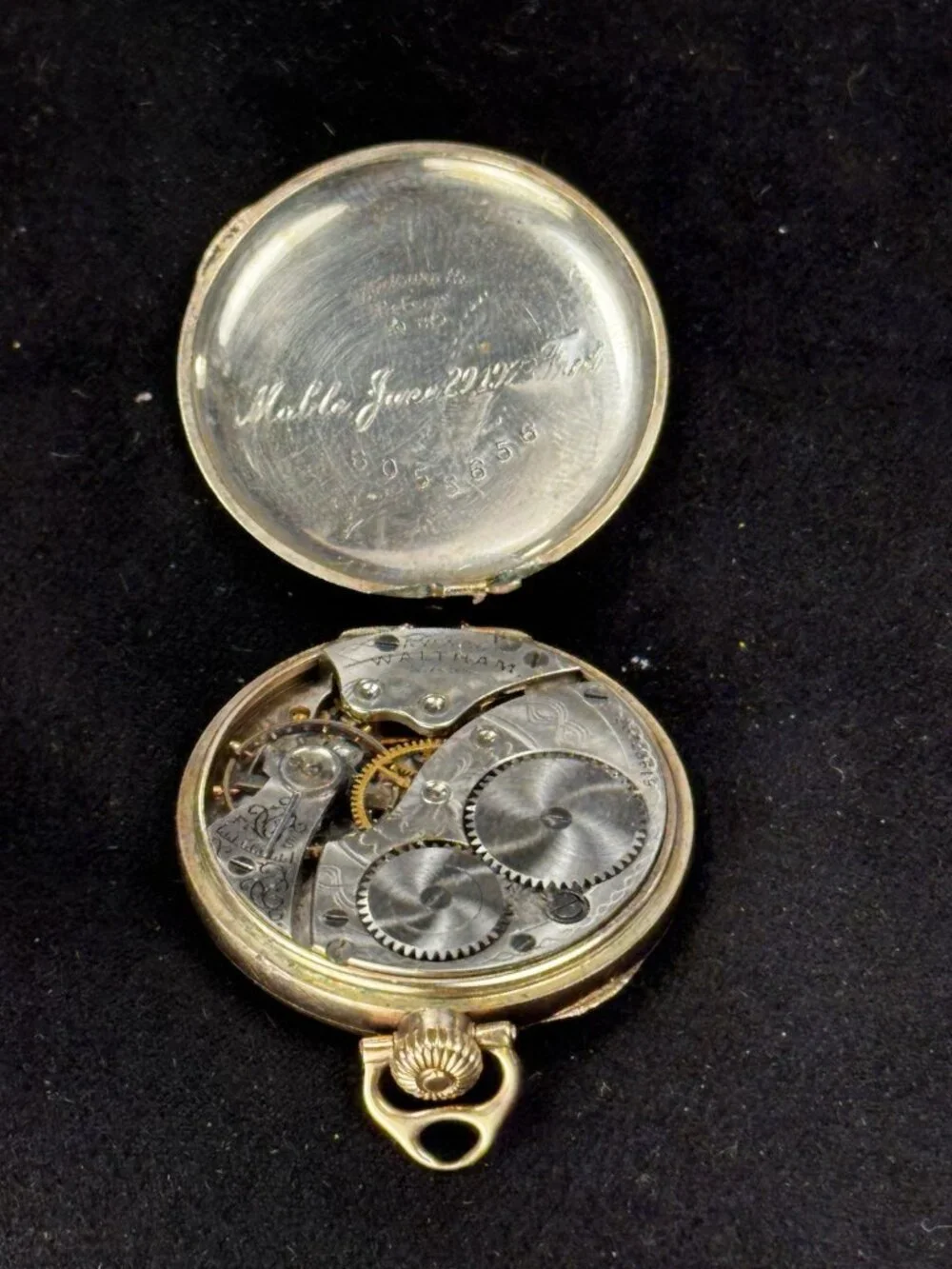 1919 Waltham Grade 225 17J 12S Pocket Watch Wadsworth 20 Yr Gold Filled Case